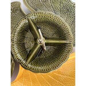 MCM Ceramic‎ Appetizer Set – Lazy Susan Style | Green & Yellow Crescent Pottery